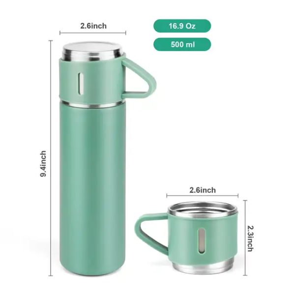 Outdoor Vacuum Set Thermos Hot Tomatodos Termosse With Cup Stainless Steel Bottle Three Lids - Image 3