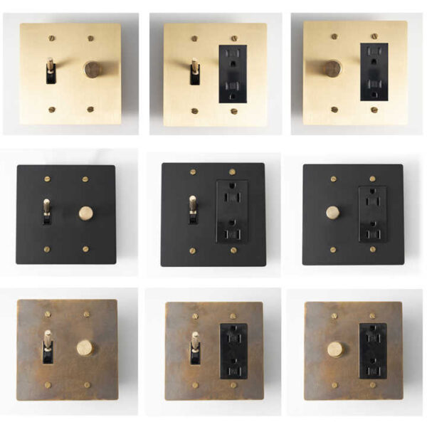 Customized Golden Black Retro Bronze SS Plate 30 Days Brass Knulred Toggle 110V American Standard Wall Switch Socke - Image 3