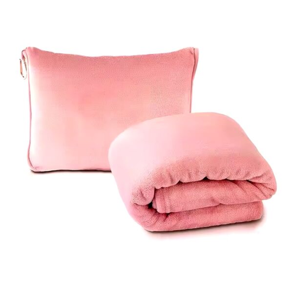 Travel Blanket Pillow Throw Fleece 2-in-1 Travel Pillow and Blanket Set for Airplane Fluffy Fuzzy Soft Cozy Thick Lightweight - Image 2