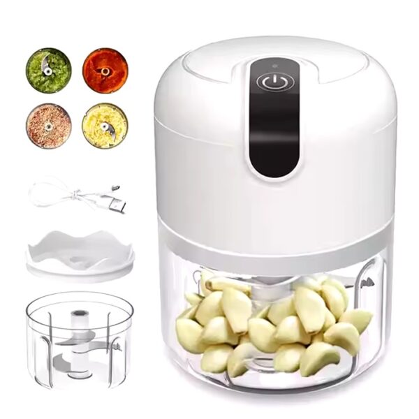 250mL Mini Garlic Chopper USB Charging Ginger Masher Machine Sturdy Durable Chili Vegetable Crusher Kitchen Tool