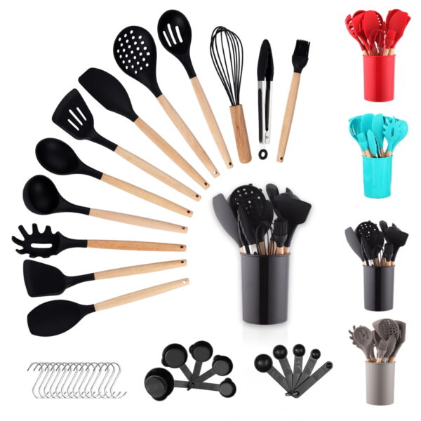 Cooking Utensils Set with Holder - D1